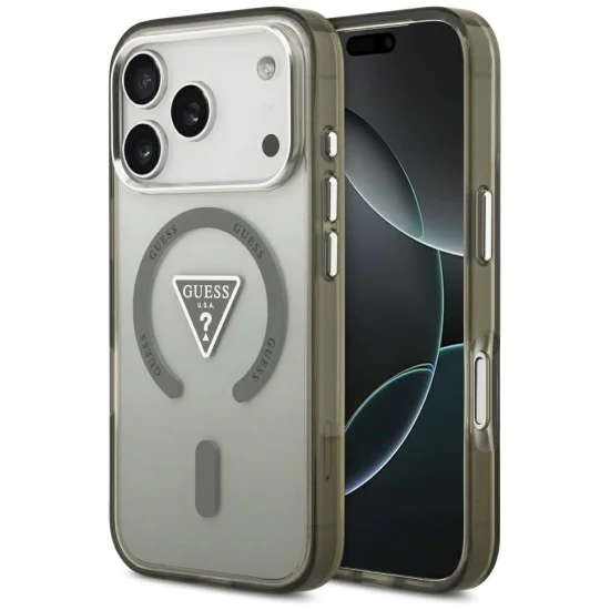 Калъф за iPhone 17 Pro Max - Guess - IML Gradient Triangle Logo MagSafe (GUHMP17XHGTMLCGA) - Каки