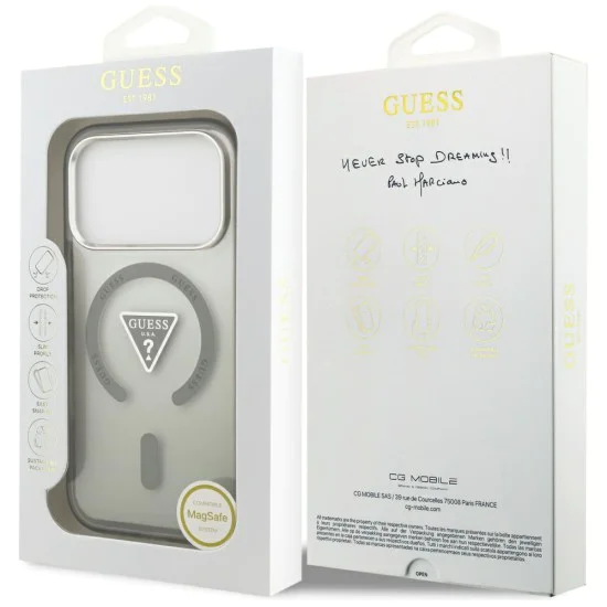 Калъф за iPhone 17 Pro - Guess - IML Gradient Triangle Logo MagSafe (GUHMP17LHGTMLCGA) - Каки