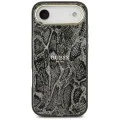 Калъф за iPhone 17 Air - Guess - с шарка на питон MagSafe (GUHMP17MHIMPYGK) - Черен