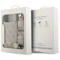 Калъф за iPhone 17 Pro Max - Guess - 4G триъгълно лого с голяма каишка, метално копче MagSafe (GUHMP17XP4G4TCSP) - Розов