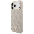 Калъф за iPhone 17 Pro Max - Guess - 4G триъгълно лого с голяма каишка, метално копче MagSafe (GUHMP17XP4G4TCSP) - Розов