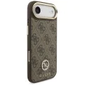 Калъф за iPhone 17 Air - Guess - 4G Strass Logo с голяма каишка, метално копче MagSafe (GUHMP17MP4G4DCSW) - Кафяв