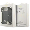 Калъф за iPhone 17 Air - Guess - 4G Strass Logo с голяма каишка, метално копче MagSafe (GUHMP17MP4G4DCSK) - Черен