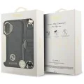 Калъф за iPhone 17 - Guess - 4G Strass Logo с голяма каишка, метално копче MagSafe (GUHMP17SP4G4DCSK) - Черен