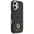 Калъф за iPhone 17 - Guess - 4G Strass Logo с голяма каишка, метално копче MagSafe (GUHMP17SP4G4DCSK) - Черен
