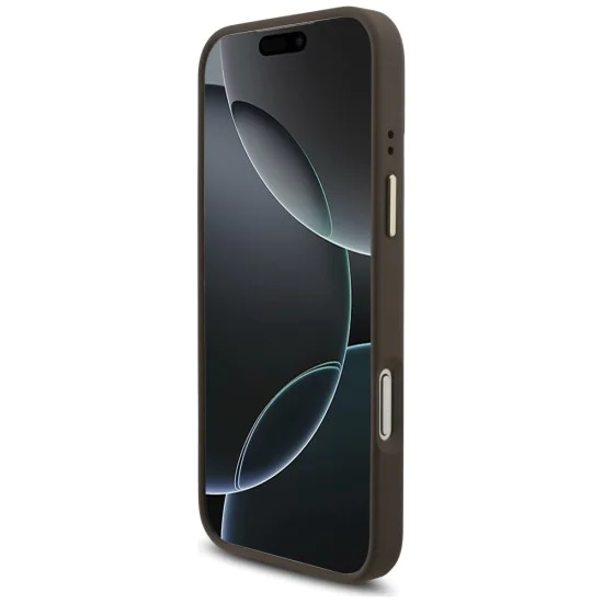Калъф за iPhone 17 Pro Max - Guess - Голямо 4G класическо лого с големи метални копчета на каишката (GUHCP17XP4G4BCSW) - Кафяв
