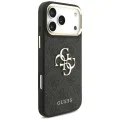 Калъф за iPhone 17 Pro Max - Guess - Голямо 4G класическо лого с големи метални копчета на каишката (GUHCP17XP4G4BCSK) - Черен