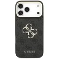 Калъф за iPhone 17 Pro Max - Guess - Голямо 4G класическо лого с големи метални копчета на каишката (GUHCP17XP4G4BCSK) - Черен