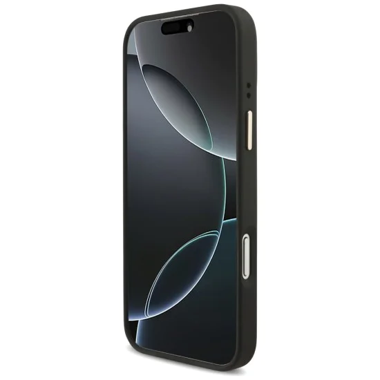 Калъф за iPhone 17 Pro Max - Guess - Голямо 4G класическо лого с големи метални копчета на каишката (GUHCP17XP4G4BCSK) - Черен