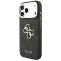 Калъф за iPhone 17 Pro Max - Guess - Голямо 4G класическо лого с големи метални копчета на каишката (GUHCP17XP4G4BCSK) - Черен
