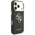 Калъф за iPhone 17 Pro - Guess - Голямо 4G класическо лого с големи метални копчета за каишка (GUHCP17LP4G4BCSK) - Черен