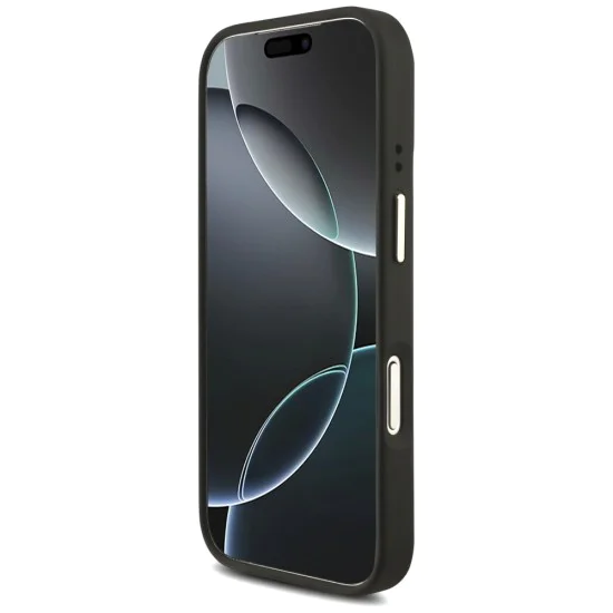 Калъф за iPhone 17 Pro - Guess - Голямо 4G класическо лого с големи метални копчета за каишка (GUHCP17LP4G4BCSK) - Черен