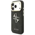 Калъф за iPhone 17 Pro - Guess - Голямо 4G класическо лого с големи метални копчета за каишка (GUHCP17LP4G4BCSK) - Черен