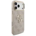 Калъф за iPhone 17 Pro Max - Guess - Голямо 4G класическо лого с големи метални копчета на каишката (GUHCP17XP4G4BCSP) - Розов
