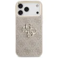 Калъф за iPhone 17 Pro Max - Guess - Голямо 4G класическо лого с големи метални копчета на каишката (GUHCP17XP4G4BCSP) - Розов