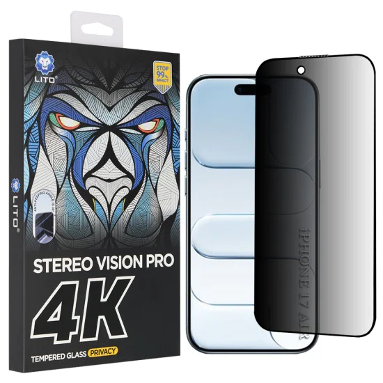 Протектор за iPhone 17 Air - Lito - D+ Max 4K Privacy - Черен