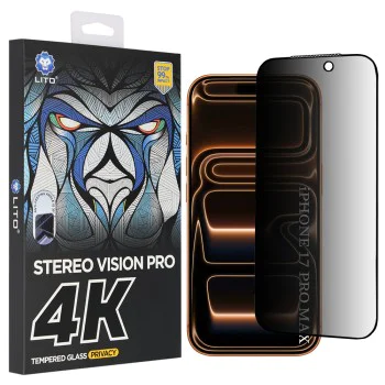 Протектор за iPhone 17 Pro Max - Lito - D+ Max 4K Privacy - Черен