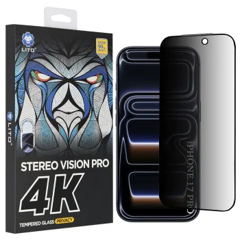 Протектор за iPhone 17 Pro - Lito - D+ Max 4K Privacy - Черен