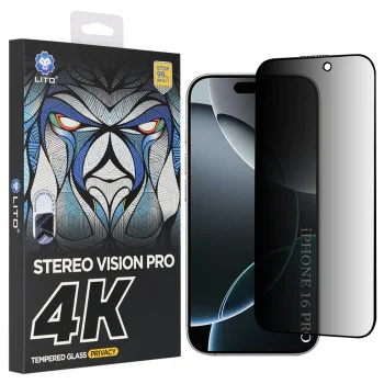 Протектор за iPhone 17 / iPhone 16 Pro - Lito - D+ Max 4K Privacy - Черен