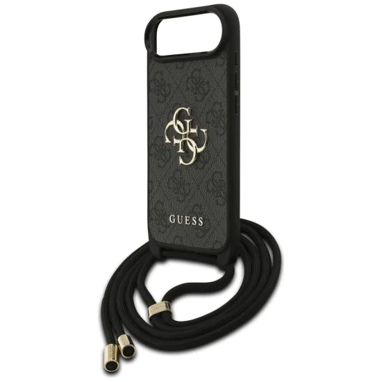 Калъф за iPhone 17 Air - Guess - Crossbody Cord 4G Big Logo (GUHCP17MP4GMGCRK) - Черен