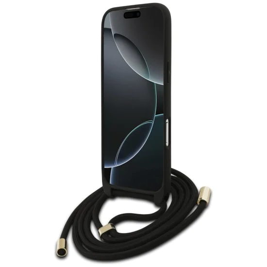 Калъф за iPhone 17 Air - Guess - Crossbody Cord 4G Big Logo (GUHCP17MP4GMGCRK) - Черен
