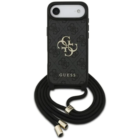 Калъф за iPhone 17 Air - Guess - Crossbody Cord 4G Big Logo (GUHCP17MP4GMGCRK) - Черен