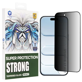 Протектор за iPhone 17 Air - Lito - D+ Max Strong Privacy - Черен