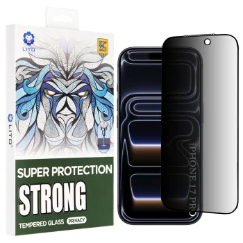 Протектор за iPhone 17 Pro - Lito - D+ Max Strong Privacy - Черен