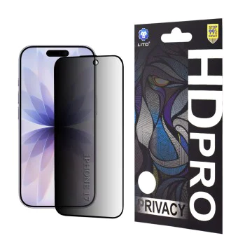 Протектор за iPhone 16 Pro - Lito HD Pro Privacy - Черен