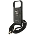 Калъф за iPhone 17 Pro - Guess - Crossbody Cord 4G Big Logo (GUHCP17LP4GMGCRK) - Черен