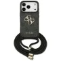 Калъф за iPhone 17 Pro - Guess - Crossbody Cord 4G Big Logo (GUHCP17LP4GMGCRK) - Черен