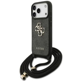 Калъф за iPhone 17 Pro - Guess - Crossbody Cord 4G Big Logo (GUHCP17LP4GMGCRK) - Черен