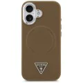 Калъф за iPhone 17 - Guess - Твърд калъф с триъгълно лого MagSafe (GUHMP17SPSDTSCMW) - Кафяв