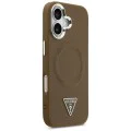 Калъф за iPhone 17 - Guess - Твърд калъф с триъгълно лого MagSafe (GUHMP17SPSDTSCMW) - Кафяв