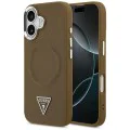 Калъф за iPhone 17 - Guess - Твърд калъф с триъгълно лого MagSafe (GUHMP17SPSDTSCMW) - Кафяв