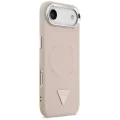 Калъф за iPhone 17 Air - Guess - Твърд калъф с триъгълно лого MagSafe (GUHMP17MPSDTSCMP) - Розов