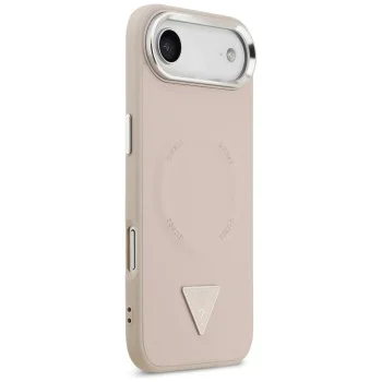 Калъф за iPhone 17 Air - Guess - Твърд калъф с триъгълно лого MagSafe (GUHMP17MPSDTSCMP) - Розов