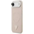 Калъф за iPhone 17 Air - Guess - Твърд калъф с триъгълно лого MagSafe (GUHMP17MPSDTSCMP) - Розов