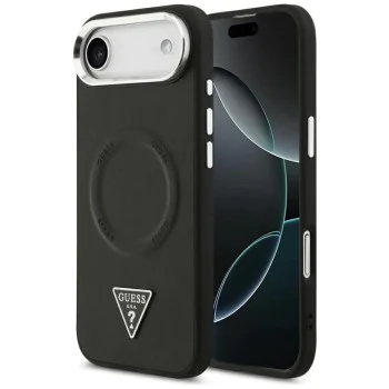 Калъф за iPhone 17 Air - Guess - Твърд калъф с триъгълно лого MagSafe (GUHMP17MPSDTSCMK) - Черен