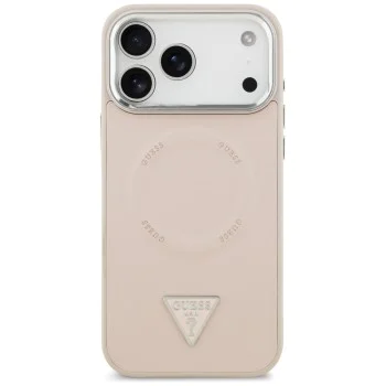Калъф за iPhone 17 Pro Max - Guess - Твърд калъф с триъгълно лого MagSafe (GUHMP17XPSDTSCMP) - Розов