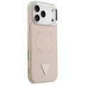 Калъф за iPhone 17 Pro Max - Guess - Твърд калъф с триъгълно лого MagSafe (GUHMP17XPSDTSCMP) - Розов