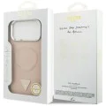 Калъф за iPhone 17 Pro - Guess - Твърд калъф с триъгълно лого MagSafe (GUHMP17LPSDTSCMP) - Розов