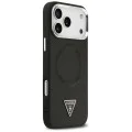 Калъф за iPhone 17 Pro - Guess - Твърд калъф с триъгълно лого MagSafe (GUHMP17LPSDTSCMK) - Черен