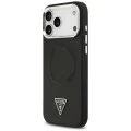 Калъф за iPhone 17 Pro - Guess - Твърд калъф с триъгълно лого MagSafe (GUHMP17LPSDTSCMK) - Черен