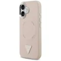 Калъф за iPhone 17 - Guess - Твърд калъф с триъгълно лого MagSafe (GUHMP17SPSDTSCMP) - Розов