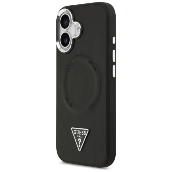Калъф за iPhone 17 - Guess - Твърд калъф с триъгълно лого MagSafe (GUHMP17SPSDTSCMK) - Черен
