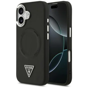 Калъф за iPhone 17 - Guess - Твърд калъф с триъгълно лого MagSafe (GUHMP17SPSDTSCMK) - Черен