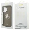 Калъф за iPhone 17 - Guess - Твърд калъф с голямо 4G класическо лого с грайфер (GUHCP17SPG4SMCEW) - Кафяв
