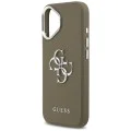 Калъф за iPhone 17 - Guess - Твърд калъф с голямо 4G класическо лого с грайфер (GUHCP17SPG4SMCEW) - Кафяв