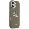 Калъф за iPhone 17 - Guess - Твърд калъф с голямо 4G класическо лого с грайфер (GUHCP17SPG4SMCEW) - Кафяв